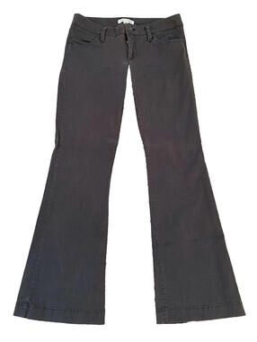 Banana Republic Dark Gray Flared Leg Cotton Pants 8.5" Rise Stretch Petite 2S